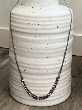 Art Deco Silver Multi-strand necklace with adjustable length